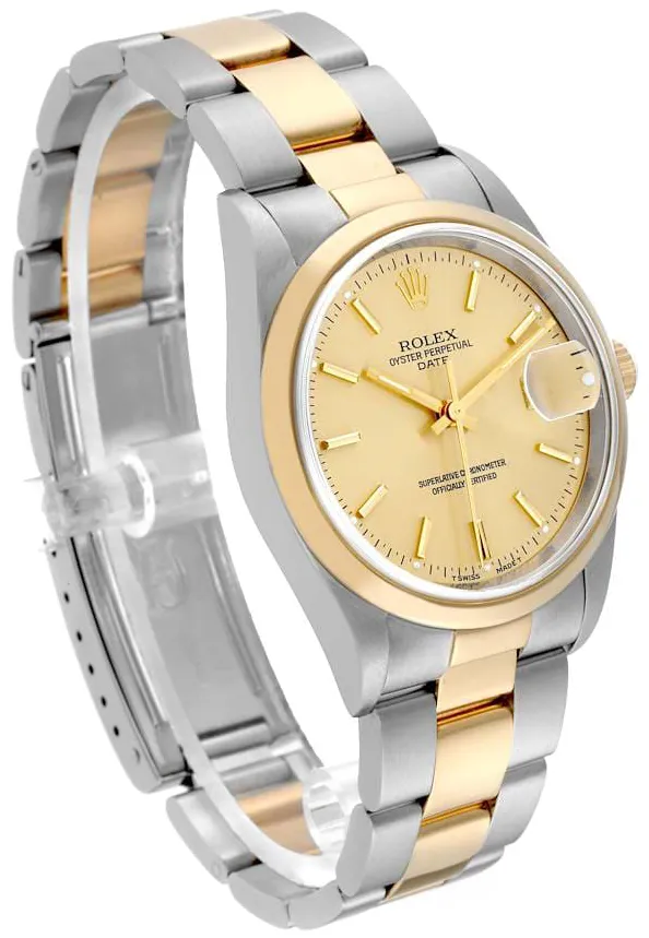 Rolex Oyster Perpetual Date 15203 34mm Stainless steel Champagne 2