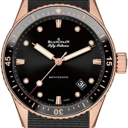 Blancpain Fifty Fathoms 5000-36S30-NAB A 43mm Rose gold Black