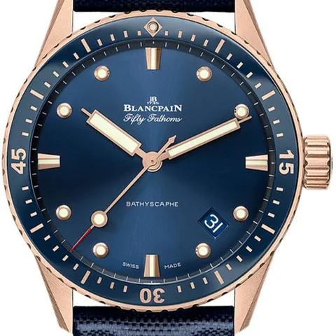 Blancpain Fifty Fathoms 5000-36S40-O52A 43mm Rose gold Blue