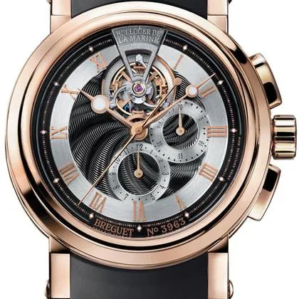 Breguet Marine 5837BR/92/5ZU 42mm Rose gold Black and Silver