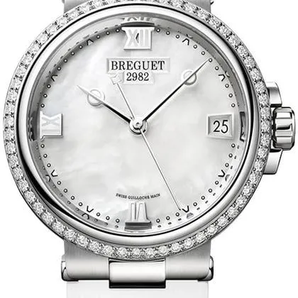 Breguet Marine 9518ST/5W/584/D000 34mm Stainless steel Mother-of-pearl