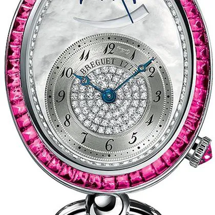 Breguet Reine de Naples 8909BB/5D/J21/RRRR 28.4mm White gold Silver and White