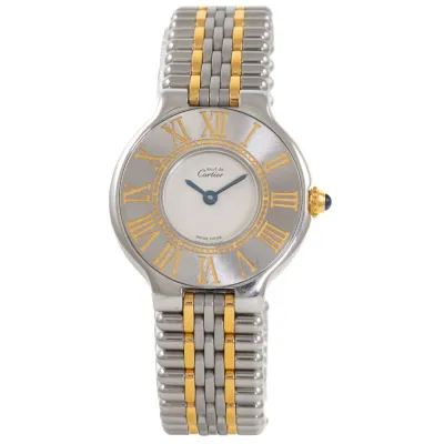 Cartier 21 Must de Cartier 125000P 28mm 18k yellow gold and stainless steel White