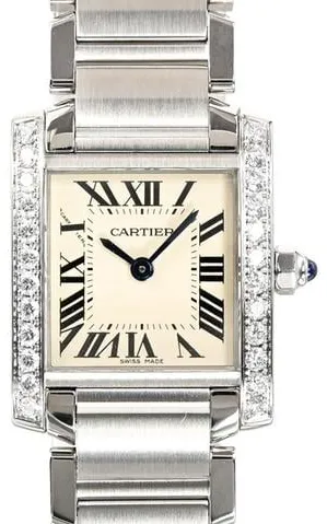 Cartier Tank Française W4TA0008 20mm Stainless steel White