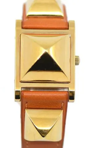 Hermès Médor 23mm Yellow gold and Stainless steel White