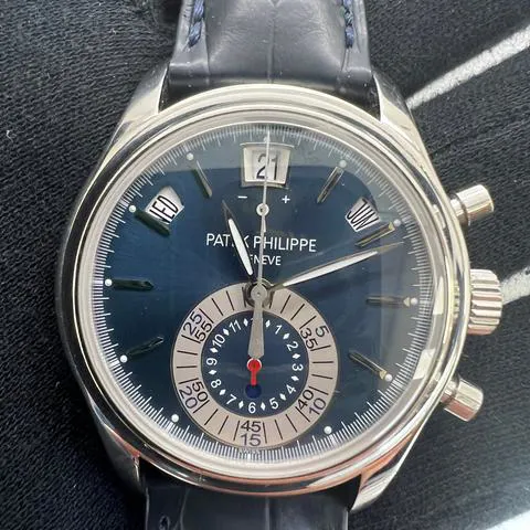 Patek Philippe Annual Calendar Chronograph 5960P-015 40.5mm Platinum Blue