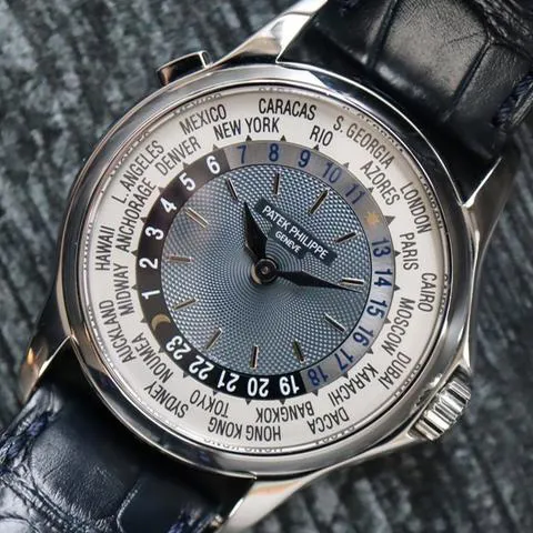 Patek Philippe World Time 5110P 37mm Platinum Blue