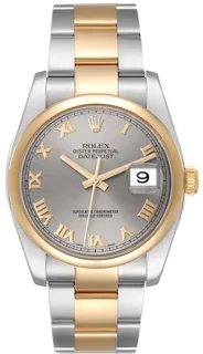 Rolex Datejust 36 116203-0137 Yellow gold and Stainless steel Gray