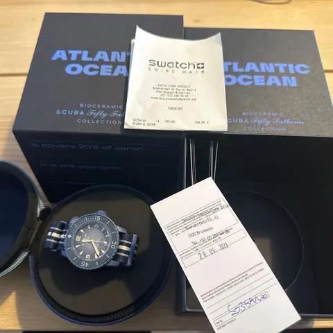 Swatch Scuba Fifty Fathoms SO35A100 42.5mm Plastic Blue