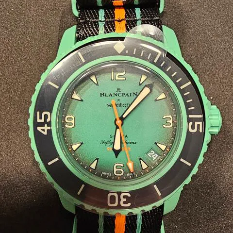 Swatch Scuba Fifty Fathoms SO35I100 42.5mm Plastic Green