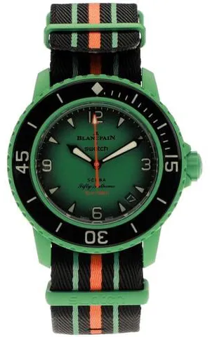 Swatch Scuba Fifty Fathoms SO35I100 42.5mm Plastic Green