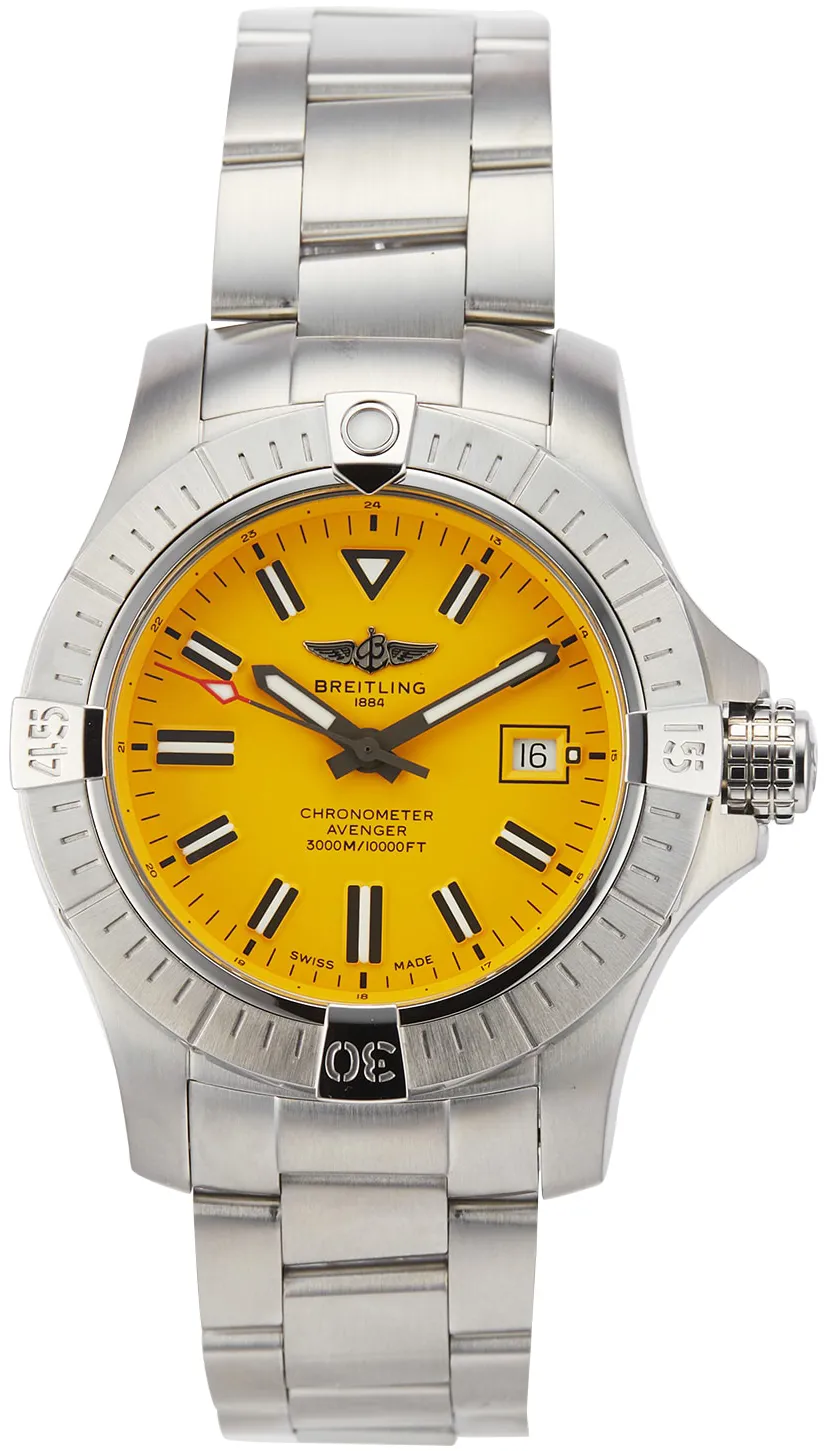 Breitling Avenger A17319101I1A1 45mm Stainless steel Yellow