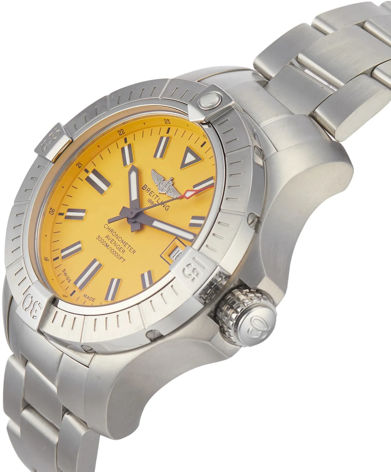 Breitling Avenger A17319101I1A1 45mm Stainless steel Yellow 1