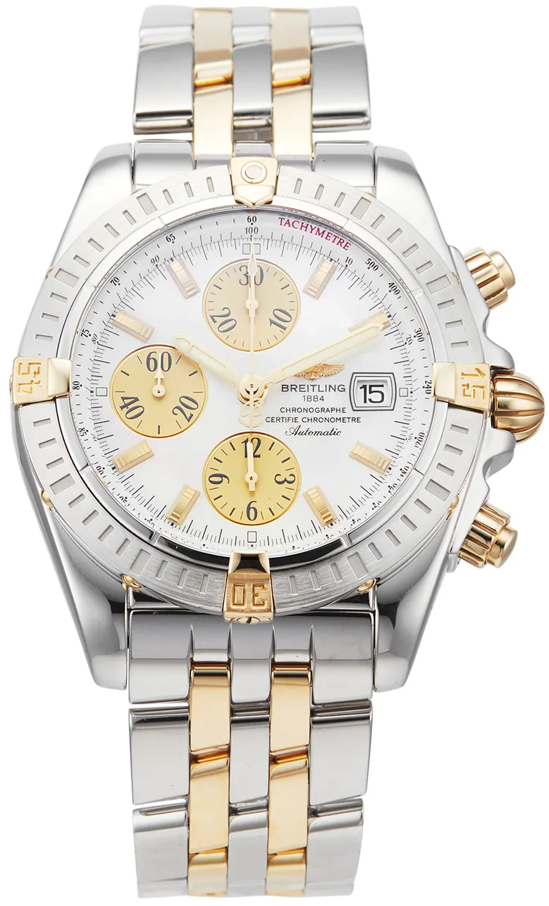 Breitling Chronomat B13356 44mm Yellow gold and stainless steel Mother-of-pearl