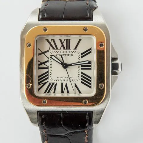 Cartier Santos 100 2656 38mm Yellow gold and Stainless steel White