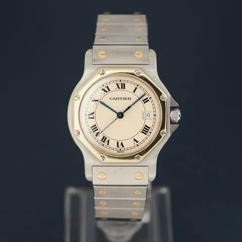 Cartier Santos 187902 30mm Yellow gold and Stainless steel White 2