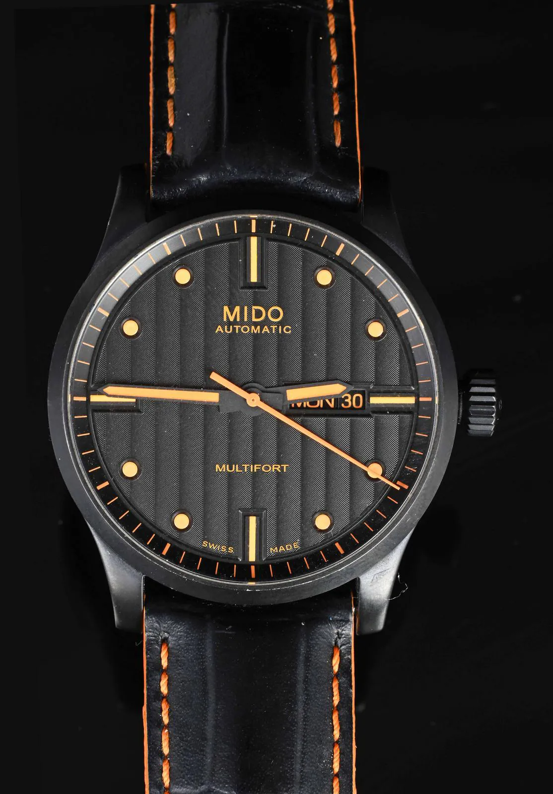 Mido Multifort Pvd-coated stainless steel Black