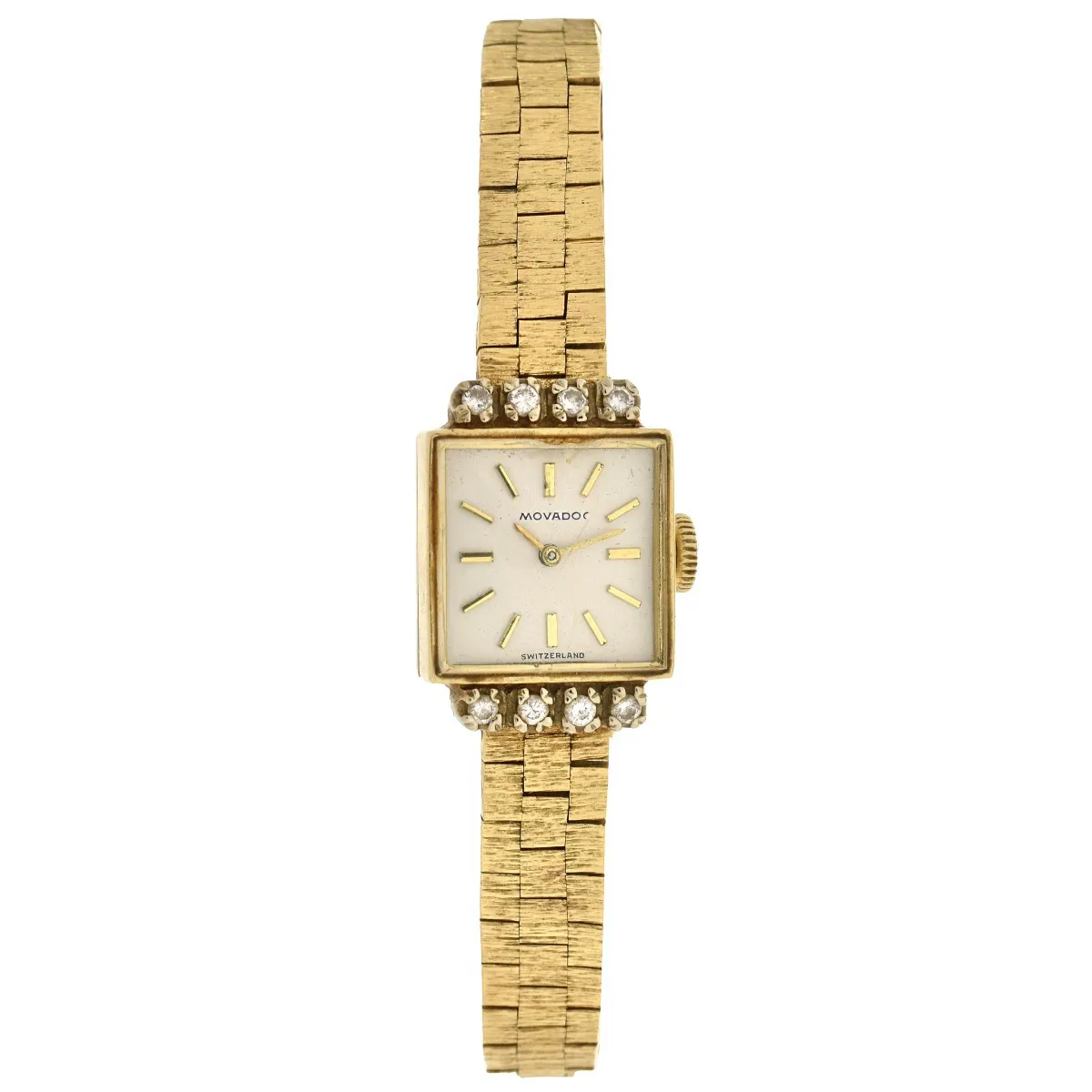 Movado 16.4mm Yellow gold and Diamond