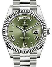 Rolex Day-Date 40 228239-0033 40mm 18k white gold Green