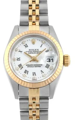 Rolex Datejust 69173G 26mm Yellow gold and stainless steel White