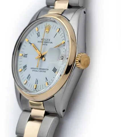 Rolex Oyster Perpetual Date 15203 34mm Yellow gold and Stainless steel White 2