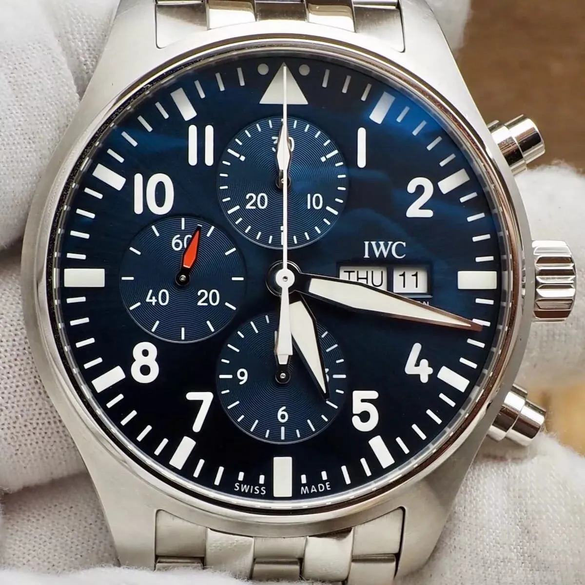 IWC Pilot Chronograph IW377717 43mm Stainless steel Blue