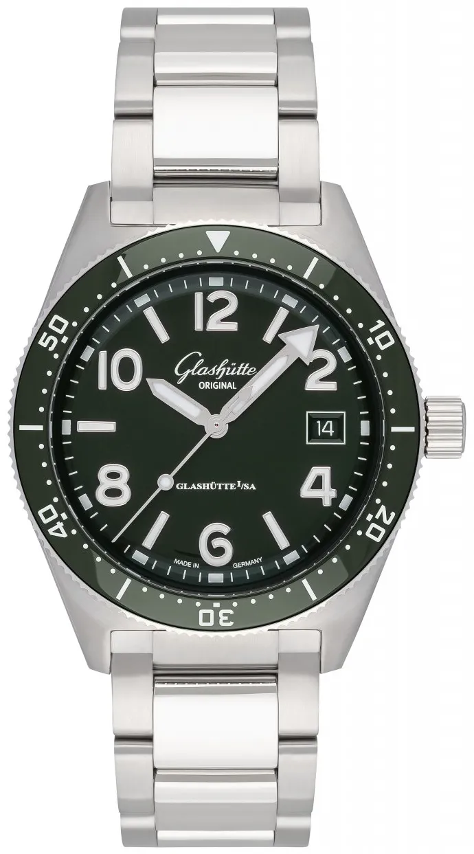 Glashütte SeaQ 1-39-11-13-83-70 39.5mm Stainless steel Green