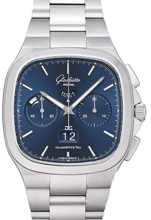 Glashütte Seventies Chronograph Panorama Date 1-37-02-08-02-70 Stainless steel Blue