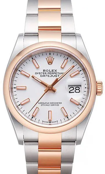 Rolex Datejust 36 126201 36mm Rose gold and Stainless steel White