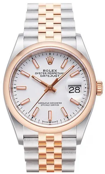 Rolex Datejust 36 126201 36mm Rose gold and Stainless steel White