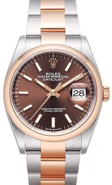 Rolex Datejust 36 126201 36mm Rose gold and Stainless steel Brown