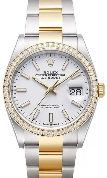 Rolex Datejust 36 126283RBR 36mm Yellow gold and Stainless steel White