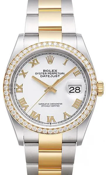 Rolex Datejust 36 126283RBR 36mm Yellow gold and Stainless steel White