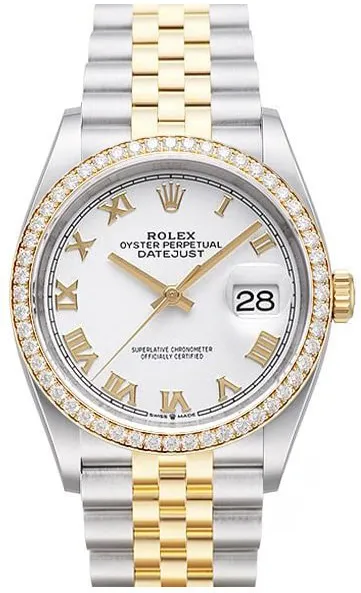 Rolex Datejust 36 126283RBR 36mm Yellow gold and Stainless steel White