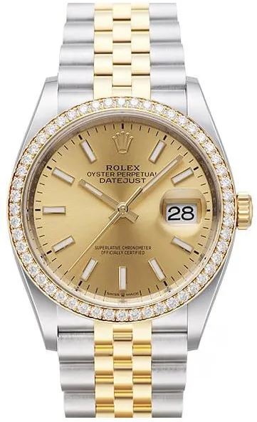 Rolex Datejust 36 126283RBR 36mm Yellow gold and Stainless steel Champagne