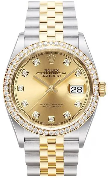 Rolex Datejust 36 126283RBR 36mm Yellow gold and Stainless steel Champagne