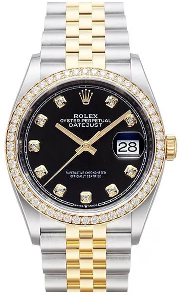 Rolex Datejust 36 126283RBR 36mm Yellow gold and Stainless steel Black