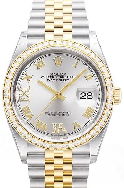 Rolex Datejust 36 126283RBR 36mm Yellow gold and Stainless steel Silver