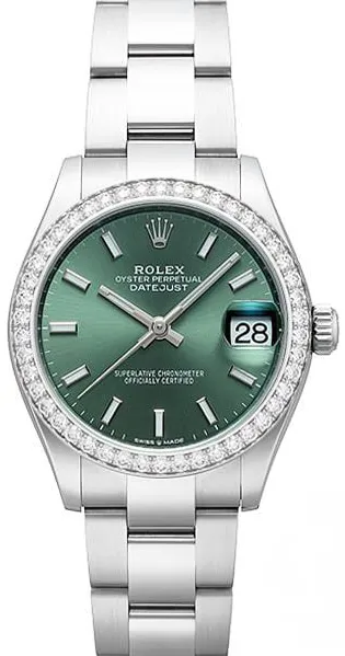 Rolex Datejust 31 278384RBR 31mm White gold and Stainless steel Green