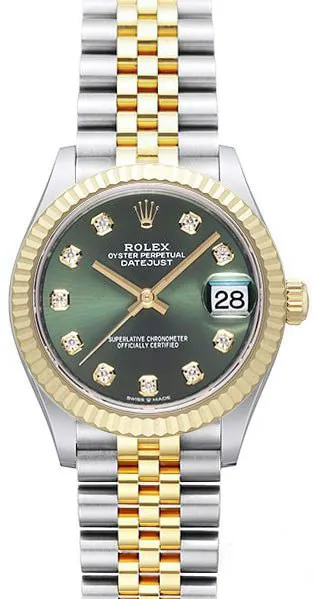 Rolex Datejust 31 278273 31mm Yellow gold and Stainless steel Green