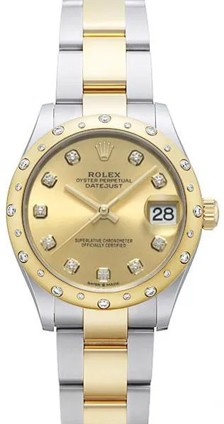 Rolex Datejust 31 278343RBR 31mm Yellow gold and Stainless steel Champagne