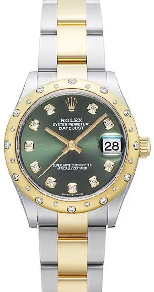 Rolex Datejust 31 278343RBR 31mm Yellow gold and Stainless steel Green