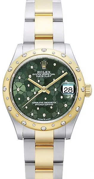 Rolex Datejust 31 278343RBR 31mm Yellow gold and Stainless steel Green