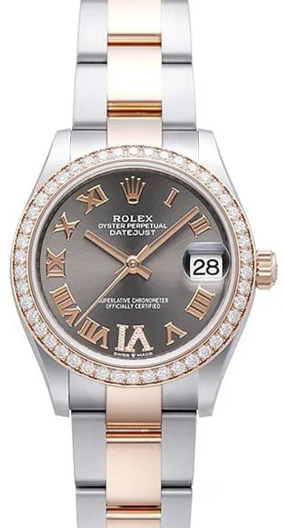 Rolex Datejust 31 278381RBR 31mm Rose gold and Stainless steel Gray