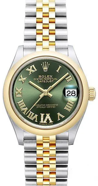 Rolex Datejust 31 278243 31mm Yellow gold and Stainless steel Green