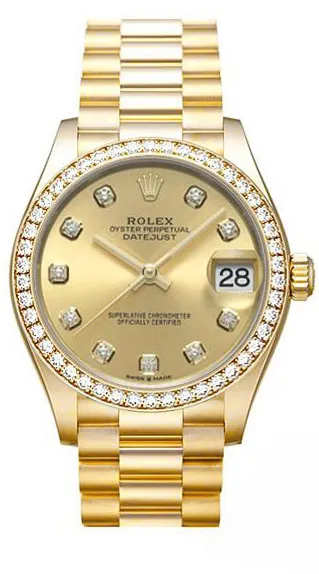 Rolex Datejust 31 278288RBR 31mm Yellow gold Champagne