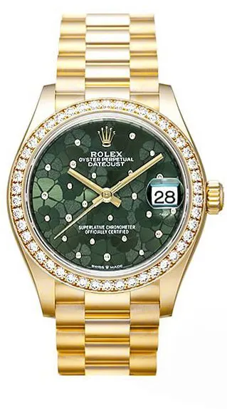 Rolex Datejust 31 278288RBR 31mm Yellow gold Green