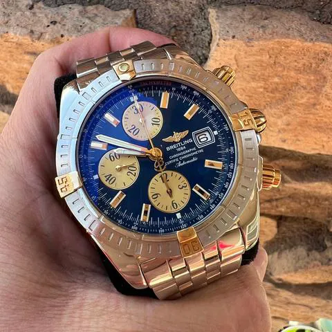 Breitling Chronomat B13356 44mm Yellow gold and stainless steel Blue