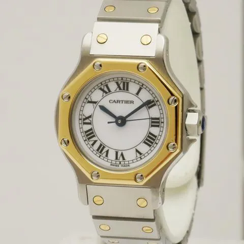 Cartier Santos 0907 25mm Yellow gold and Stainless steel White