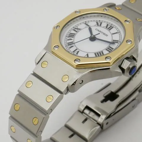 Cartier Santos 0907 25mm Yellow gold and Stainless steel White 9